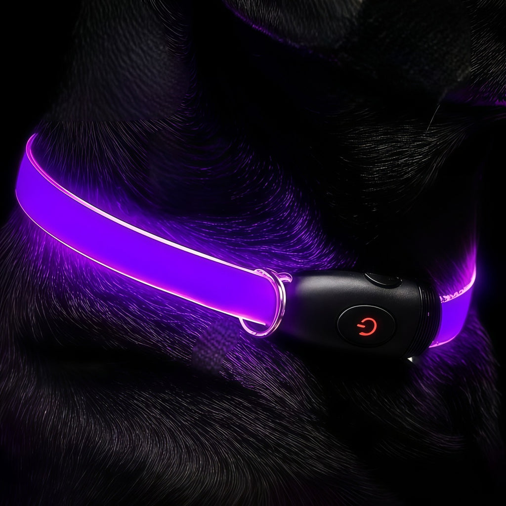 LED Light Up Dog Collar with Reflective Safety