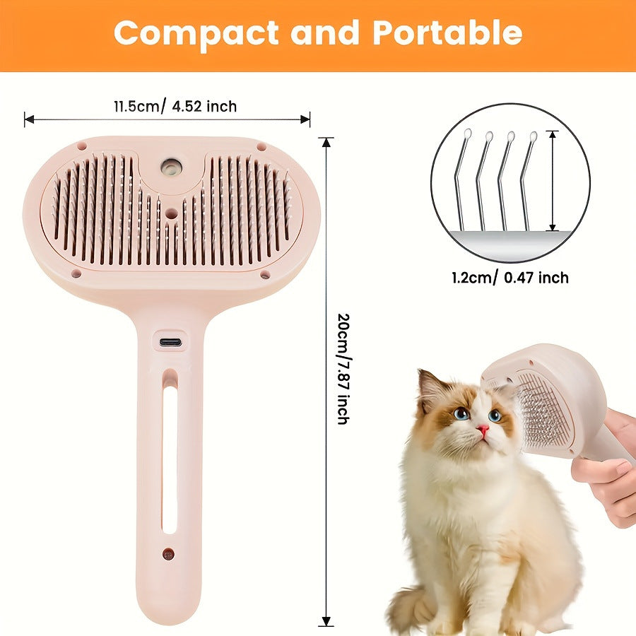 Pet Spray Massage Comb for Dogs and Cats ? Steam Comb for Removing Loose Hair
