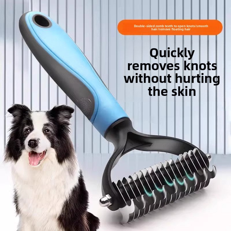 Pet Hair Deshedding Comb with Detangling Function